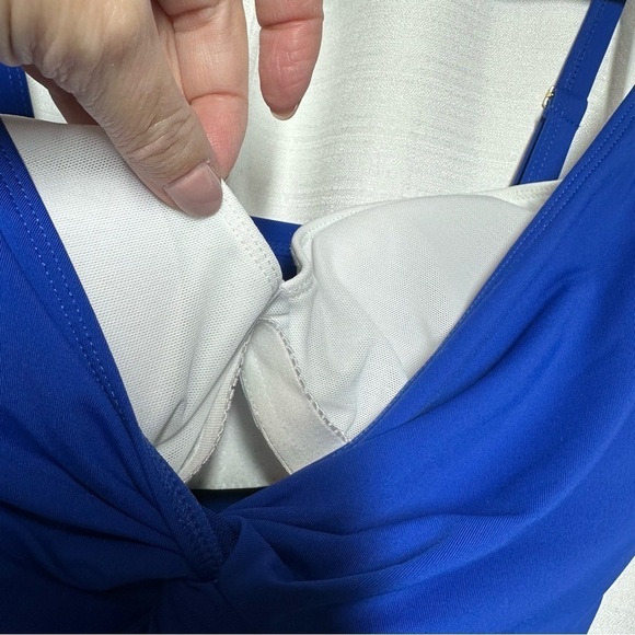 NEW BLEU Rod Beattie Tankini Top Womens 8D Let's Get Twisted Swim Cobalt Blue - Picture 4 of 12